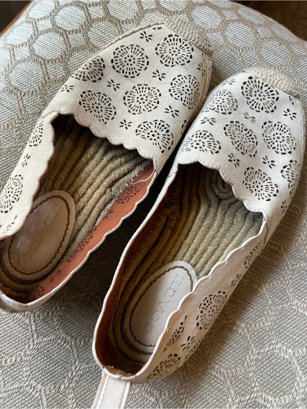 Coach Astor Rose cutout Espadrille Flats